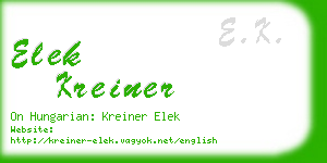 elek kreiner business card